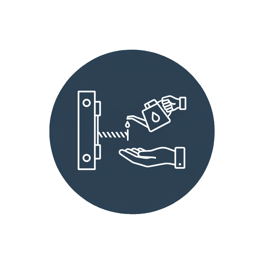 icono limpieza y lubricación de herrajes